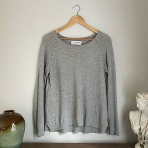 Everlane Cotton Cashmere Seed Stitch Sweater - lightweight raglan crewneck grey